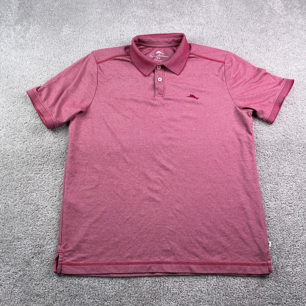 Tommy Bahama Shirt Mens‎ Small Red Polo Short Sleeve Logo Casual Summer Coastal